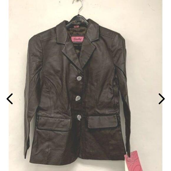 EXCELLED COLLECTION NWT WOMENS SIZE SMALL LEATHER JACKET COAT - Picture 1 of 11